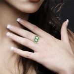 Channel Set Emerald Diamond 18k Yellow Gold Handmade Ring