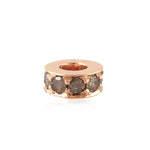 14K Rose Gold Pave Natural Ice Diamond Spacer Finding Accessory Jewelry