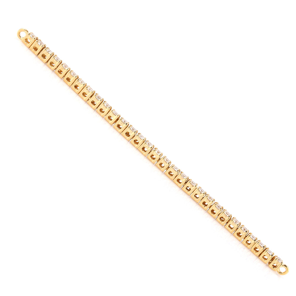 18K Yellow Gold Connector Finding Bezel Set Diamond Jewelry