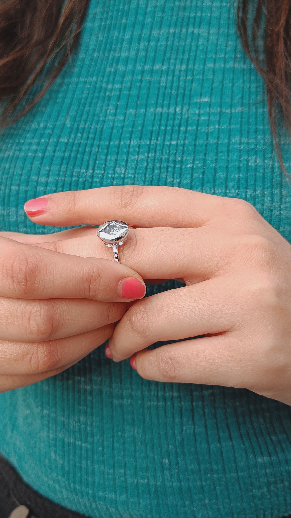 Flush Setting Aquamarine Pave Diamond Ring In 18k White Gold