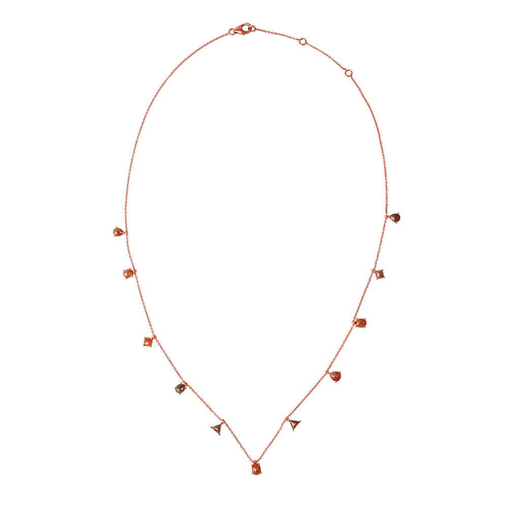 18k Rose Gold Diamond By The Yard Necklace For Her