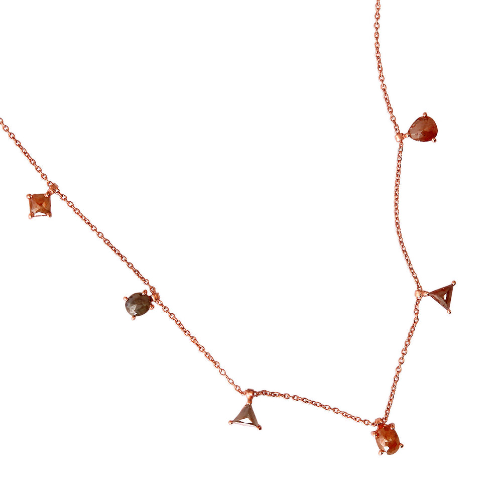 18k Rose Gold Diamond By The Yard Necklace For Her