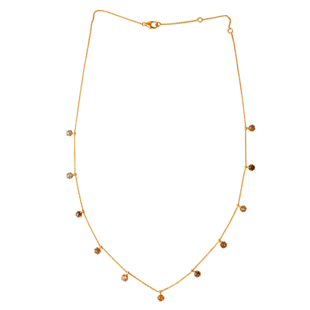 Natural Ice Diamond In 18k Yellow Gold By The Yard Beautiful Necklace