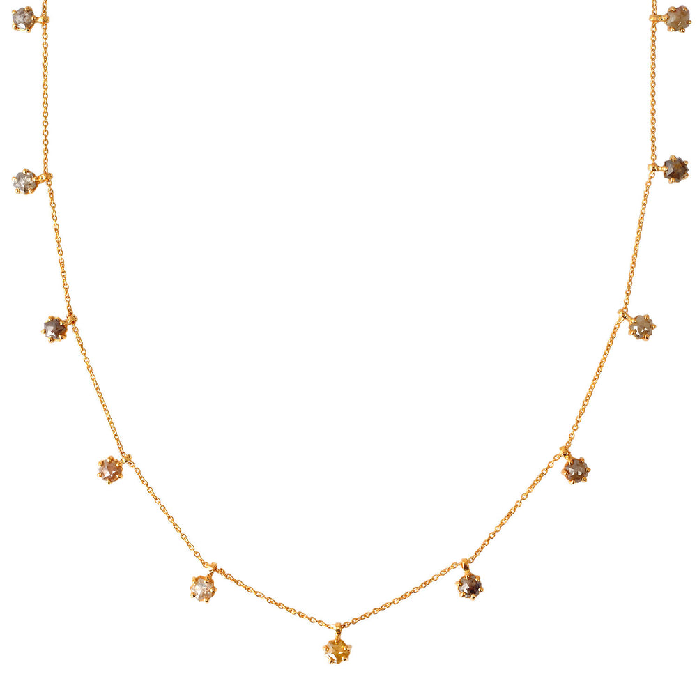 Natural Ice Diamond In 18k Yellow Gold By The Yard Beautiful Necklace