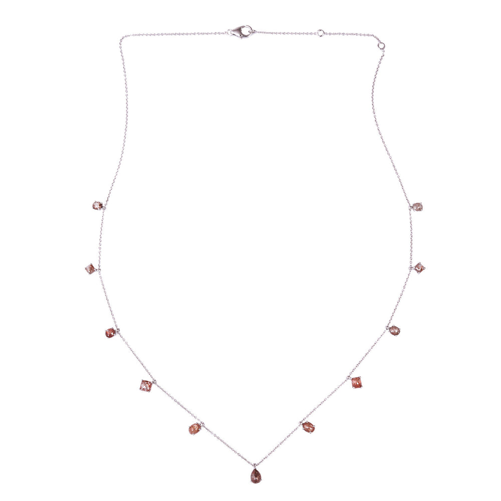 Ice Diamond In 18k White Gold Delicate Princess Necklace For Her