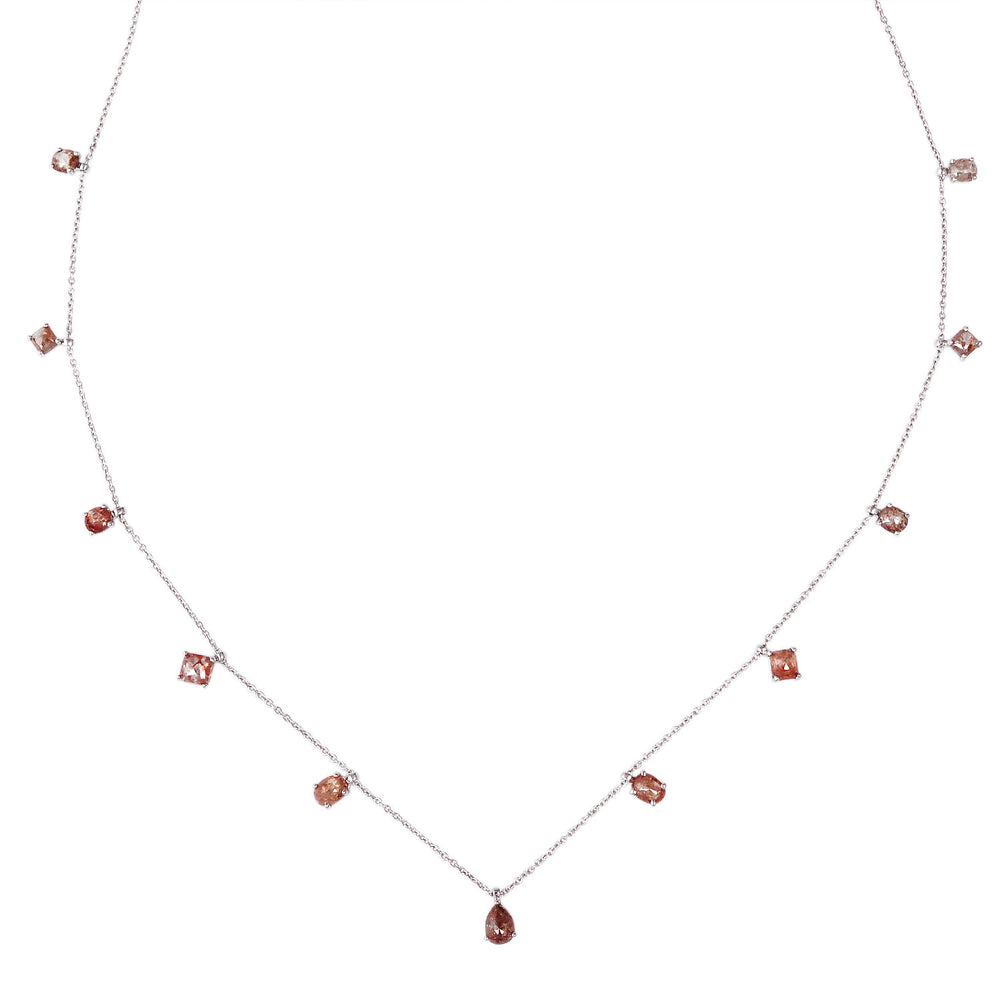 Ice Diamond In 18k White Gold Delicate Princess Necklace For Her