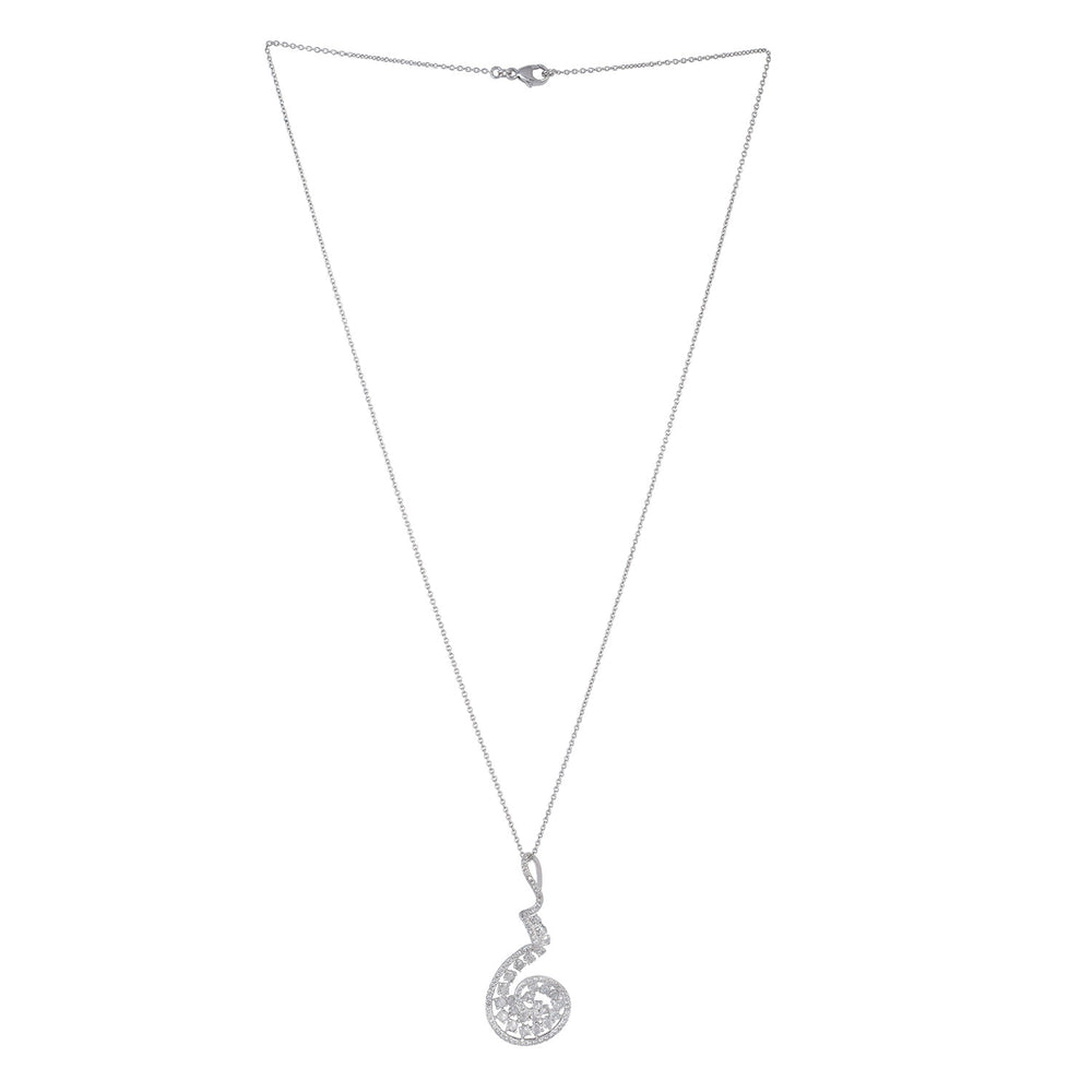 Natural Uncut Diamond In 18k White Gold Choker Necklace Jewelry