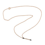 Real Diamond Stick Pendant Choker Necklace In 14k Rose Gold Enamel Jewelry