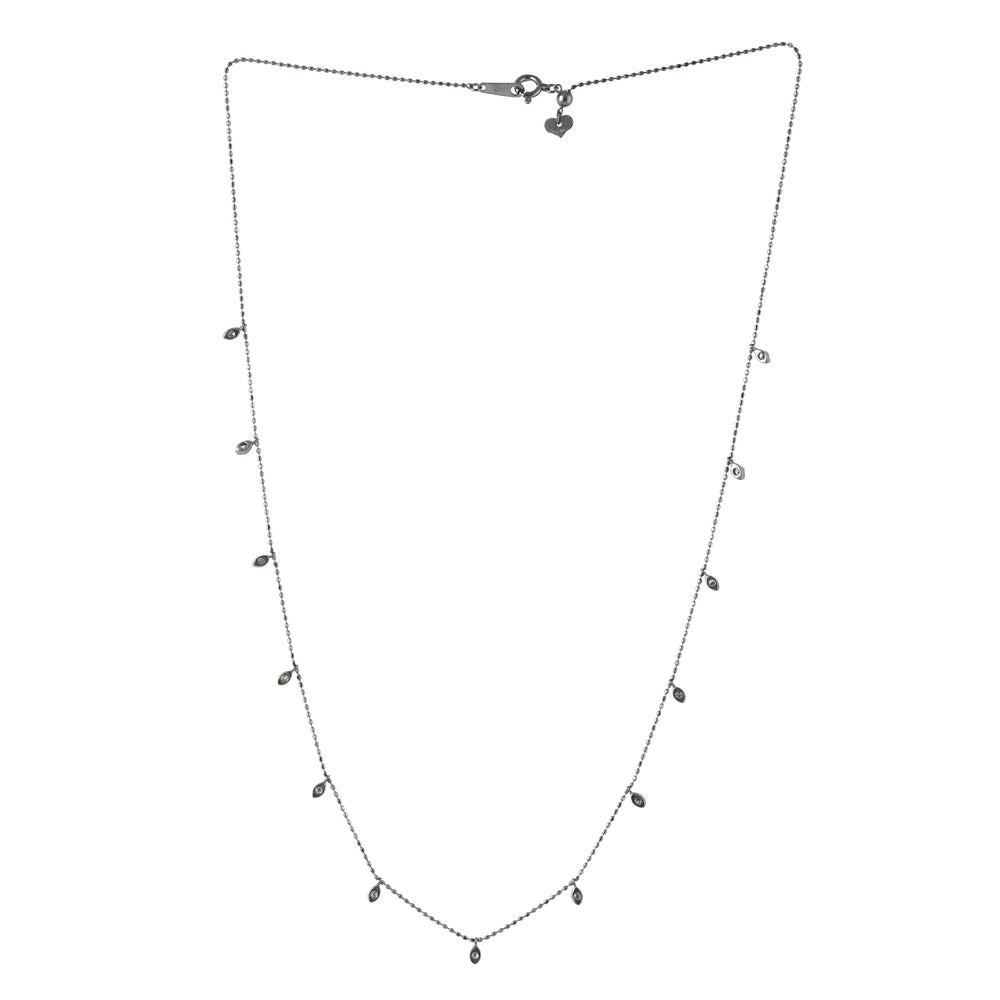 Prong Diamond By the Yard Chain Necklace in 18K Oxidized Gold