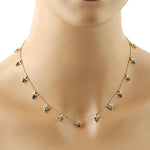 Natural White & Black Diamond Honeybee Design Dainty Chain Necklace In 18k Gold On Sale