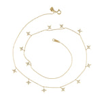 Beautiful Diamond Twinkle Star Design Dainty Necklace In 18k Gold On Sale