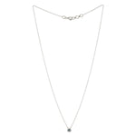 Natural Diamond Solitaire Pendant Chain Necklace in 18k White Gold On Sale