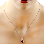 Natural Garnet,Topaz Choker Necklace 925 Sterling Silver Jewelry January Birthstone Jewelry