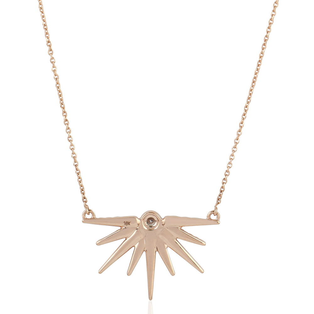 Pave Diamond Starburst Choker Necklace in 18K Rose Gold – Celestial Jewelry