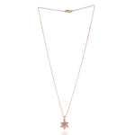 Natural Diamond Daisy Locket In 18K Rose Gold Chain Necklace Jewelry