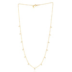 Natural Diamond Dainty Chain 18k yellow Gold Necklace Birthday Gift On Sale