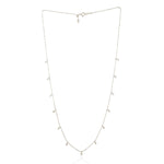 Natural Diamond Dainty Chain 18k White Gold Handmade Necklace For Her On Sale