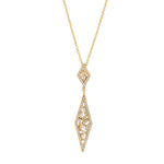 18k Yellow Gold Baguette Diamond Chain Necklace Pendant Jewelry