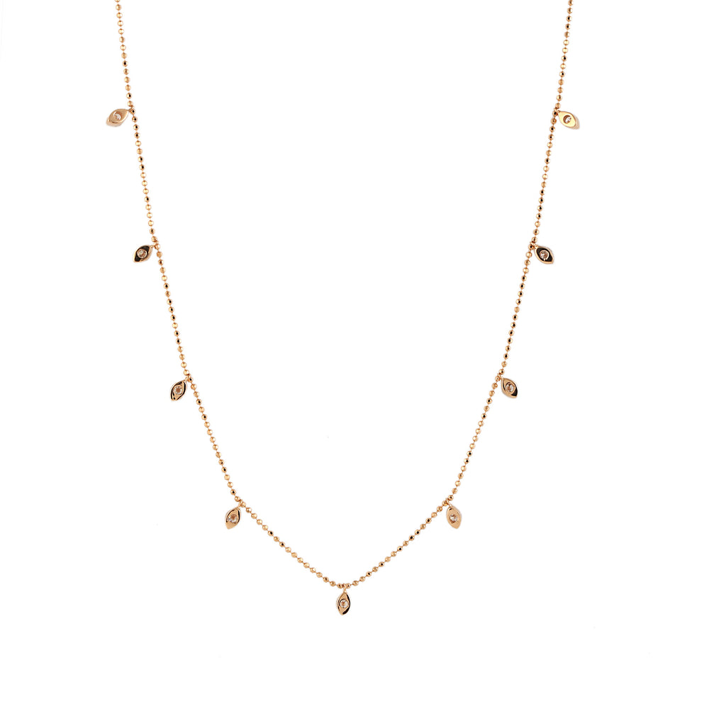 Natural Diamond By The Yard Necklace 18k Rose Gold Chain Jewelry