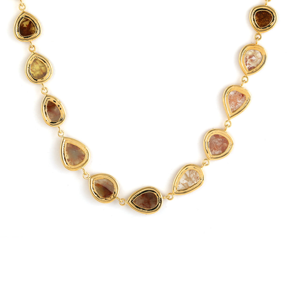 Ice Diamond Pave Diamond Beautiful Choker Necklace in 18k Solid Yellow Gold