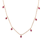 Pink Sapphire September Birthstone Beads Chain Princess Necklace In 18k Rose Gold