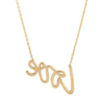 Natural Diamond "Love" Initial Princess Necklace In 14k Yellow Gold Valentine Jewelry