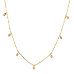 18k Yellow Gold Dot Bead Chain Diamond By The Yard Necklace Jewelry For Gift