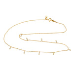 Natural Diamond By The Yard Chain Necklace In 18k Yellow Gold For Her