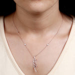 Baguette diamond Cluster Pendant Chain Necklace In 18k Rose Gold