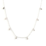 Solid 18k White Gold Natural Diamond Delicate Necklace