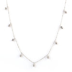 Natural Diamond Solid 18k White Gold Delicate Necklace