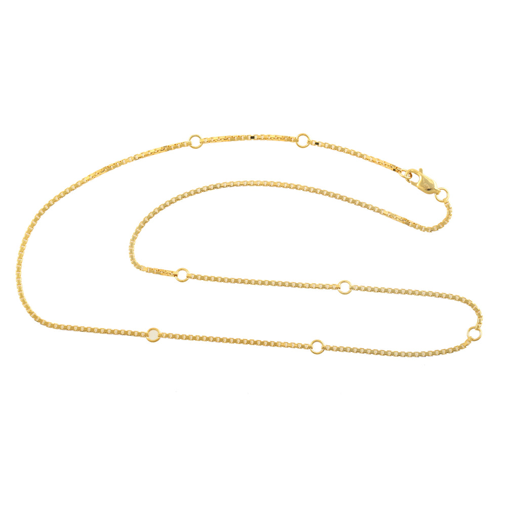 Solid 14K Yellow Gold Adjustable Box Chain – Dainty Gold Jewelry for Her