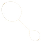 Bezel Set Diamond 18k Yellow Gold Body Chain Jewelry For Her