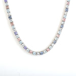 Topaz Tourmaline Multiple Stone Matinee Necklace In 14k White Gold Gift