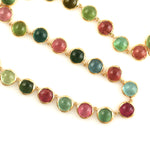 18k Yellow Gold Natural Tourmaline Princess Necklace For Women