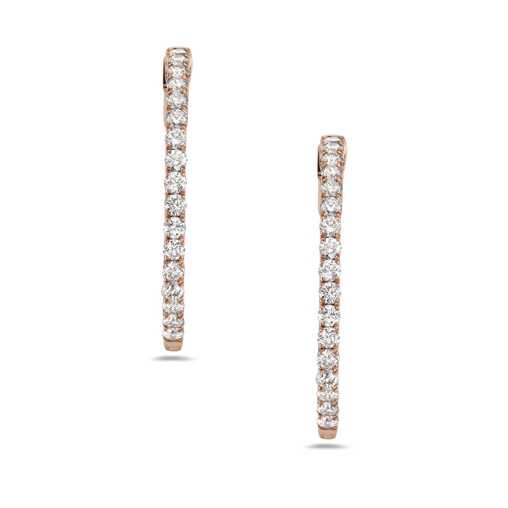 Pave Diamond Big Hoop In 14k Rose Gold For Her