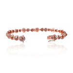 Bezel Set Ice Diamond Bangle Bracelet 18k Rose Gold Fine Jewelry Gift