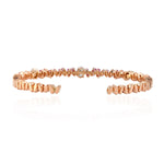 Prong Set Diamond Baguette Ruby 18k Rose Gold Cuff Bracelet