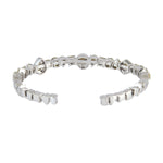 Ice Diamond 18k White Gold Open Cuff Bracelet For Her