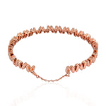 Tapered Baguette Diamond Zig Zag Design Adjustable Bangle Bracelet In 18k Rose Gold