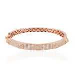 Micro Pave 18k Rose Gold Spike Design Elegant Bangle