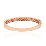 Micro Pave 18k Rose Gold Spike Design Elegant Bangle