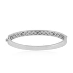 Soild 18k White Gold Pave Diamond Spike Design Wedding Bangle