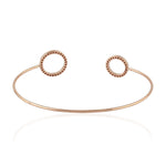 Micro Pave Diamond 18k Rose Gold Delicate Open Cuff Bracelet