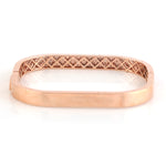 Natural Diamond Pave Wedding Bangle In 18k Rose Gold Jewelry For Her