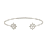 Beautiful Tapered Diamond Cluster Cuff Bracelet In 18k White Gold For Her