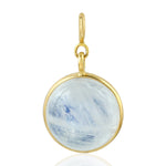 Rainbow Moonstone 18k Solid Yellow Gold Pendant Jewelry Gift