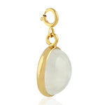 Rainbow Moonstone 18k Solid Yellow Gold Pendant Jewelry Gift