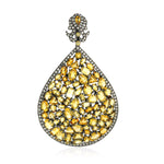 18Kt Gold 925 Sterling Silver Diamond Citrine Designer Pendants November Birthstone Jewelry Gift