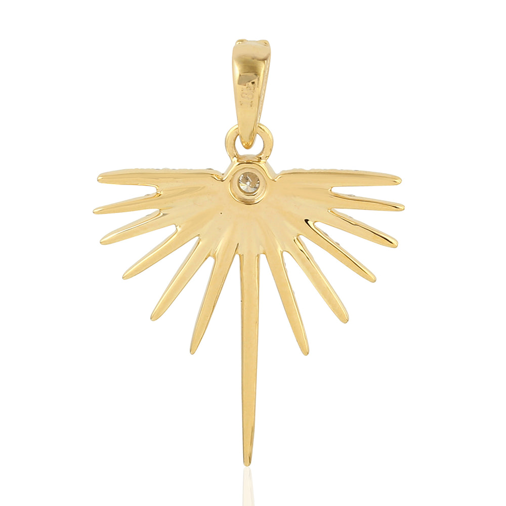 Natural Diamond Starburst Pendant in 18K Yellow Gold – Dainty Celestial Jewelry